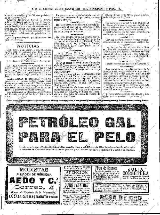 ABC MADRID 15-05-1911 página 13