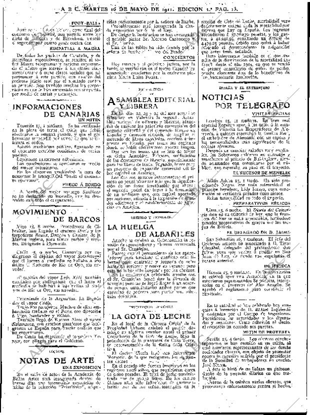 ABC MADRID 16-05-1911 página 13