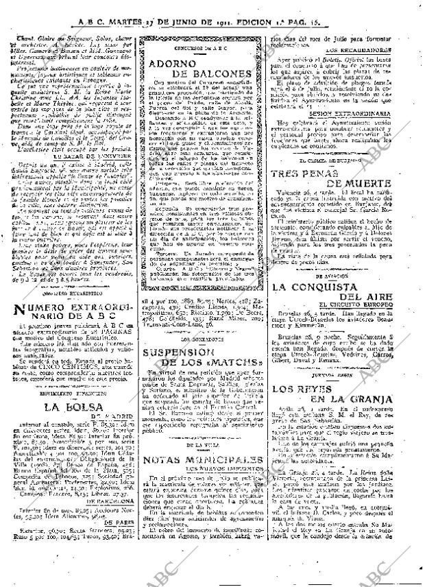 ABC MADRID 27-06-1911 página 15