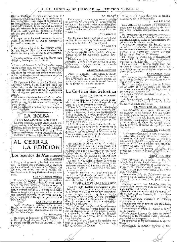 ABC MADRID 17-07-1911 página 14