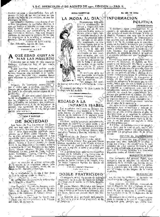 ABC MADRID 23-08-1911 página 5