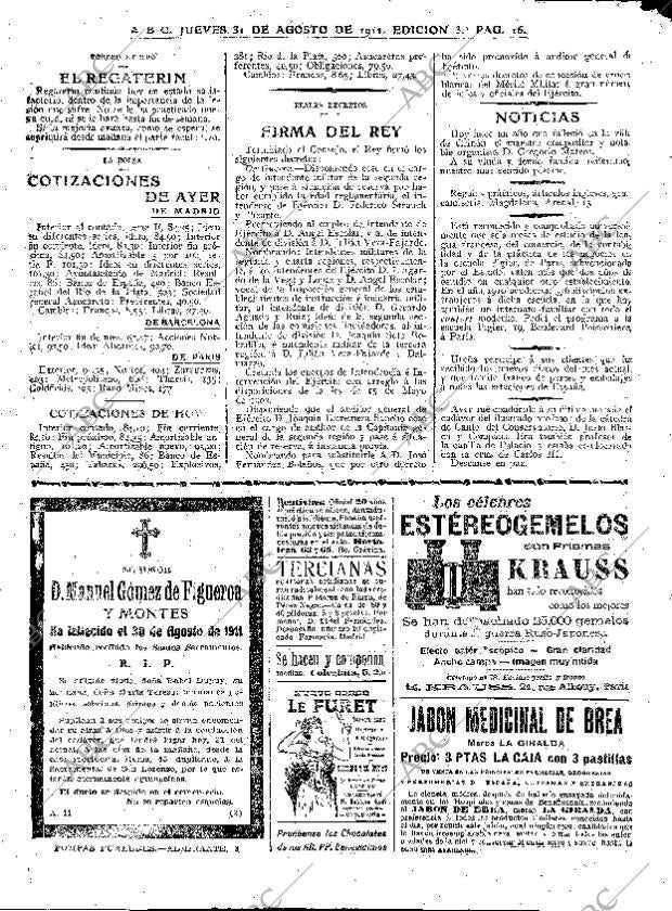 ABC MADRID 31-08-1911 página 16