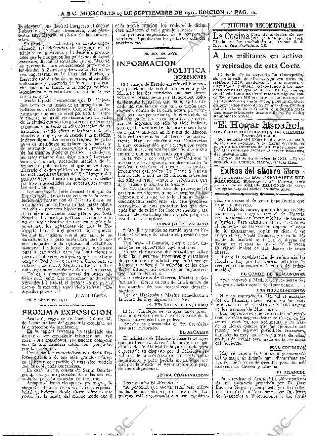 ABC MADRID 27-09-1911 página 10