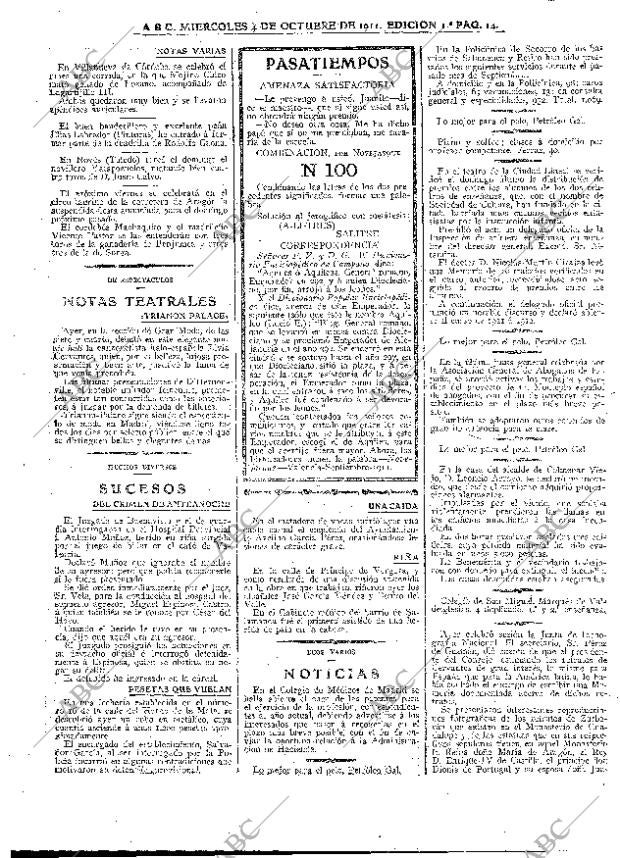 ABC MADRID 04-10-1911 página 14