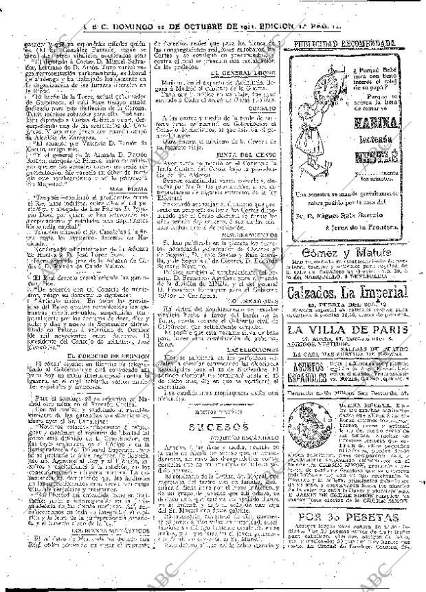 ABC MADRID 22-10-1911 página 12