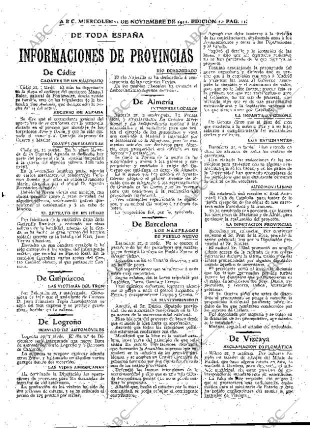 ABC MADRID 22-11-1911 página 11