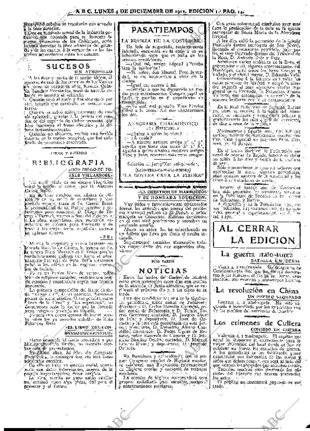 ABC MADRID 04-12-1911 página 14