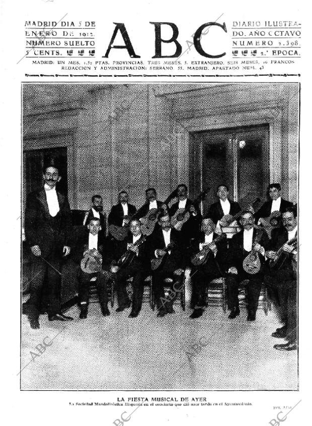ABC MADRID 05-01-1912 página 1