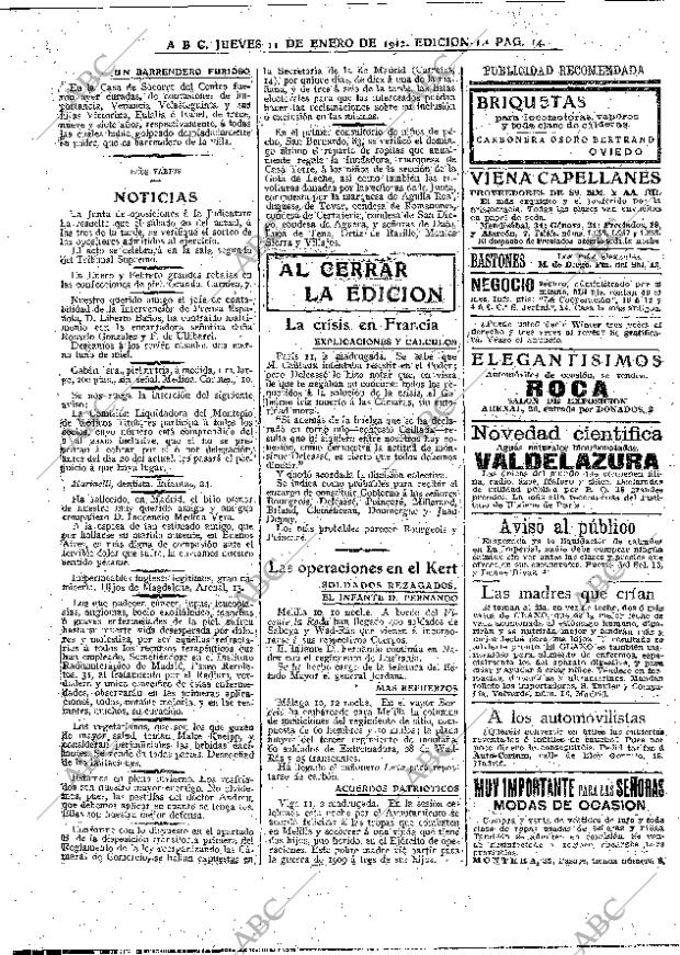 ABC MADRID 11-01-1912 página 14