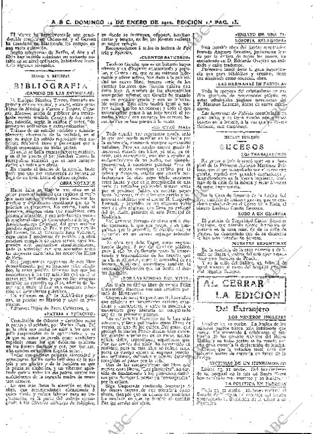 ABC MADRID 14-01-1912 página 13