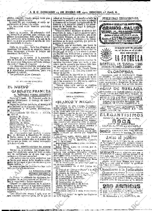 ABC MADRID 14-01-1912 página 8