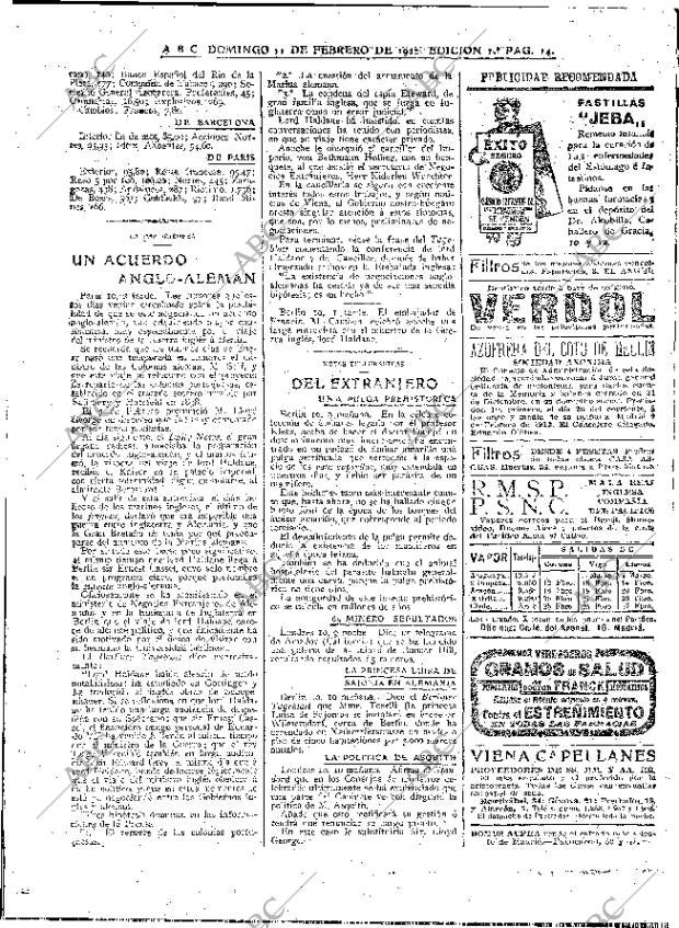 ABC MADRID 11-02-1912 página 14