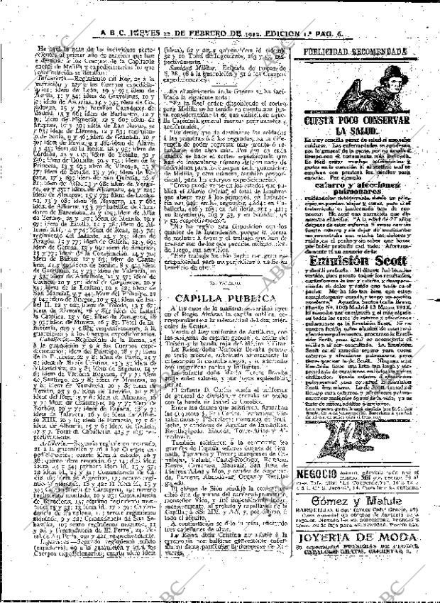 ABC MADRID 22-02-1912 página 6