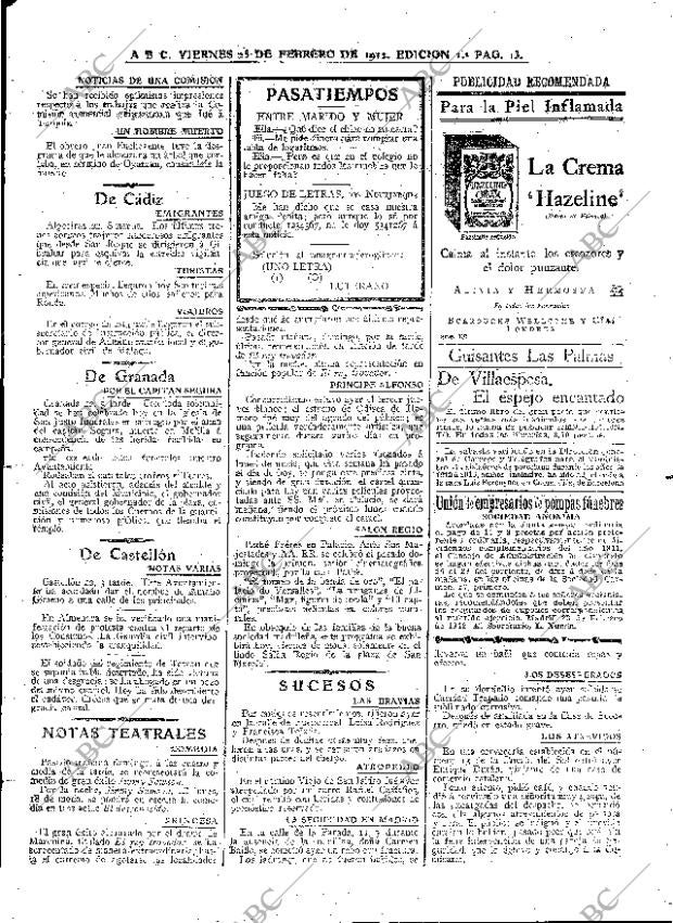 ABC MADRID 23-02-1912 página 13