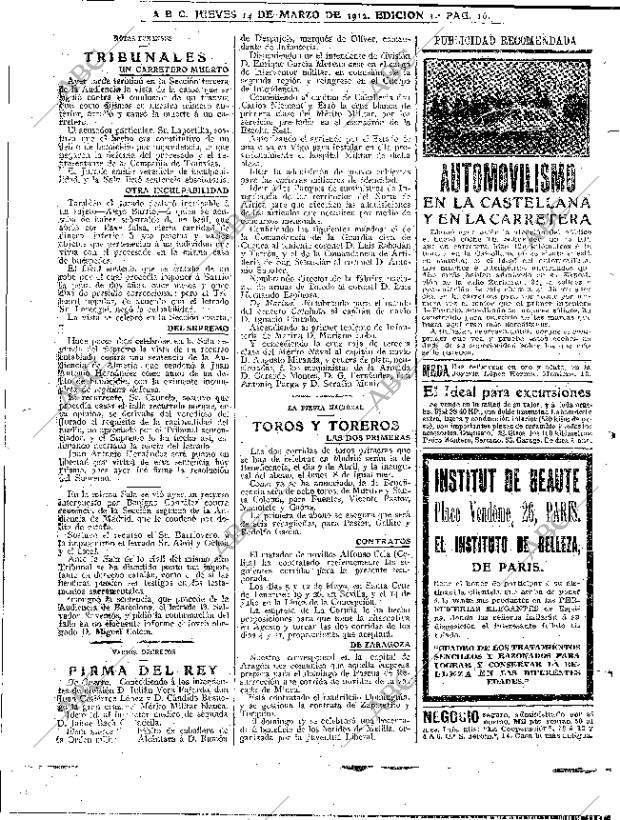 ABC MADRID 14-03-1912 página 16