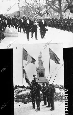 Llegada del elemento oficial al emplazamiento de la estatua para la solemne...