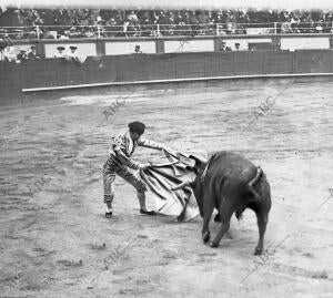 Segunda Corrida. San Sebastian. Bombita Toreando de Capa