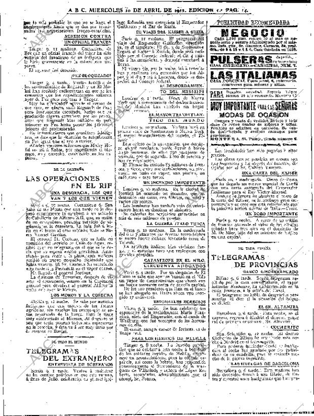 ABC MADRID 10-04-1912 página 14