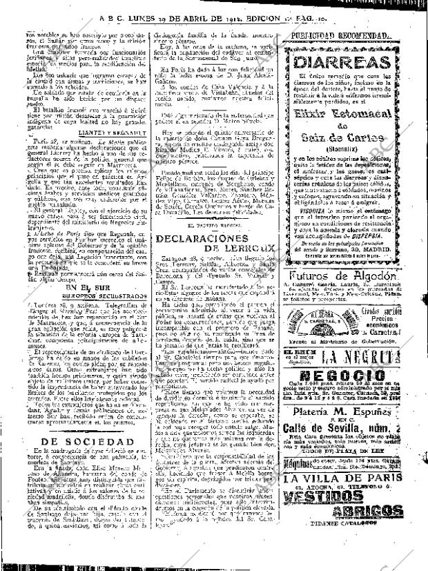 ABC MADRID 29-04-1912 página 10