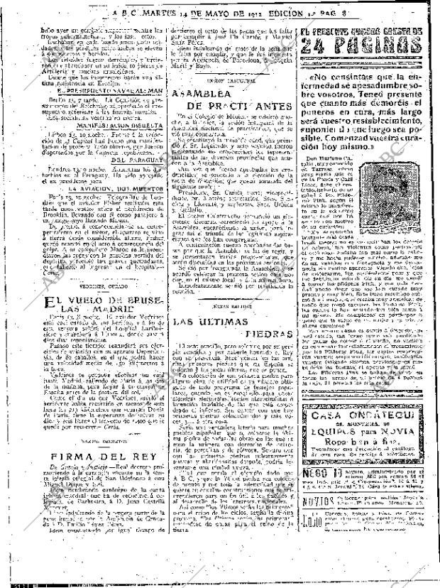 ABC MADRID 14-05-1912 página 8