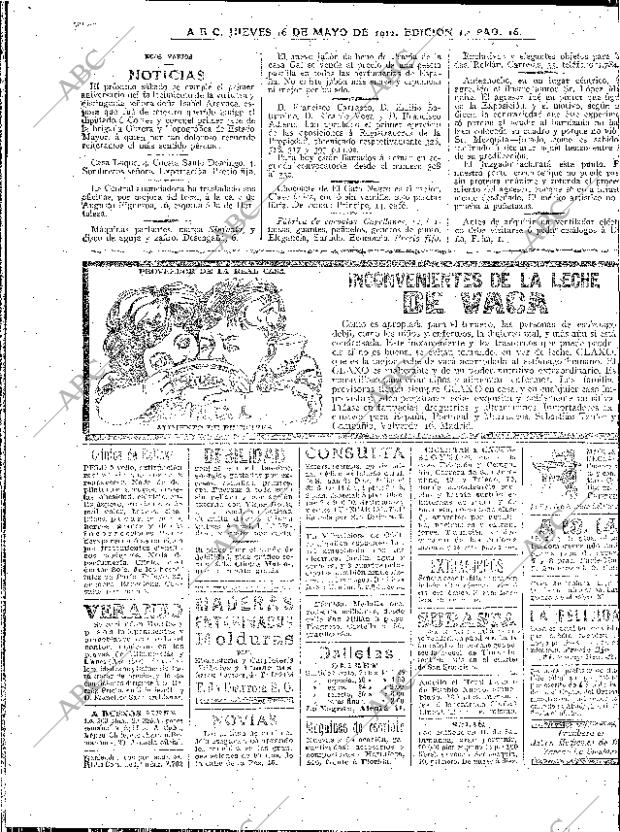 ABC MADRID 16-05-1912 página 16