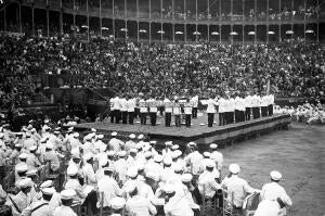 La plaza de Toros de Valencia durante la primera audición de concurso musical de...