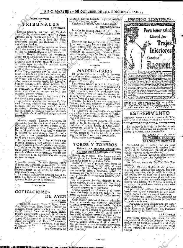 ABC MADRID 01-10-1912 página 14