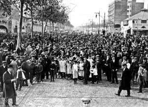 Manifestación Organizada por los Elementos Sindicalistas A la salida del mitin...