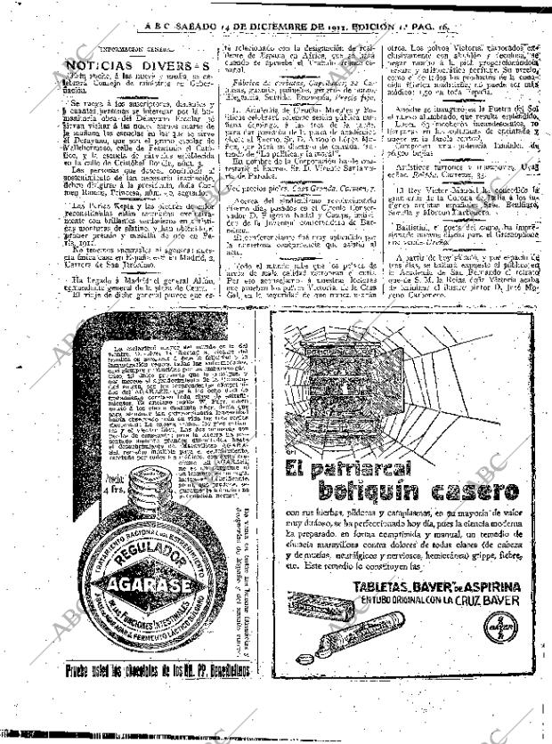 ABC MADRID 14-12-1912 página 16