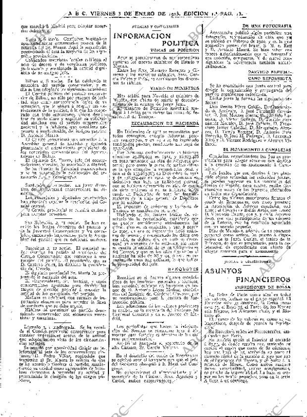 ABC MADRID 03-01-1913 página 13