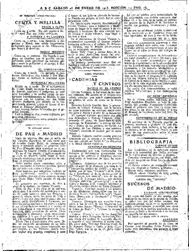 ABC MADRID 25-01-1913 página 16