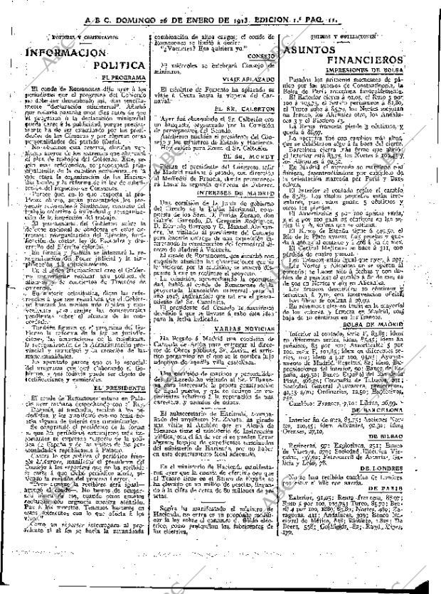 ABC MADRID 26-01-1913 página 11