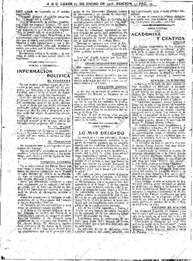 ABC MADRID 27-01-1913 página 12