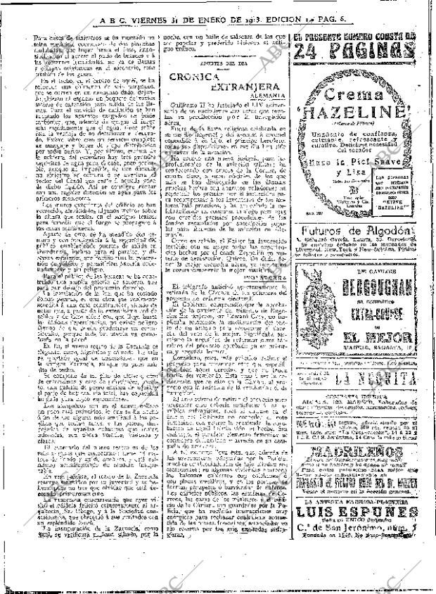 ABC MADRID 31-01-1913 página 6