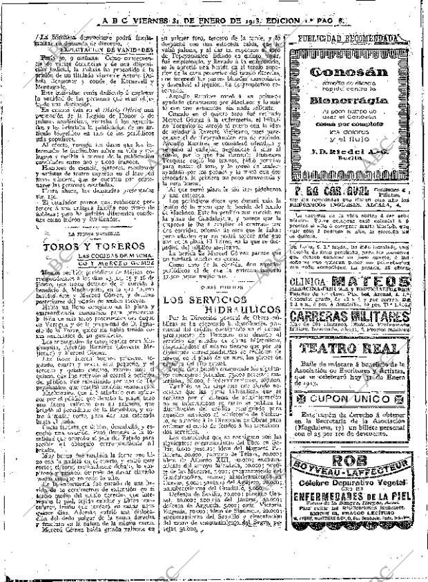 ABC MADRID 31-01-1913 página 8