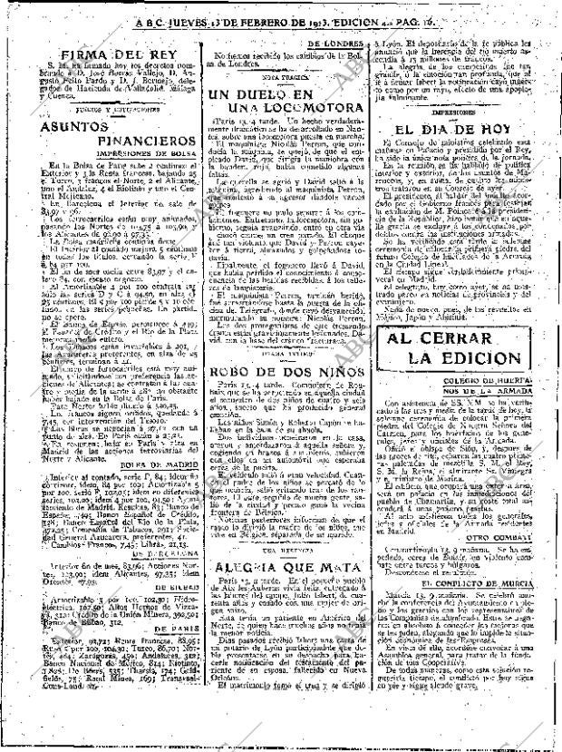 ABC MADRID 13-02-1913 página 16