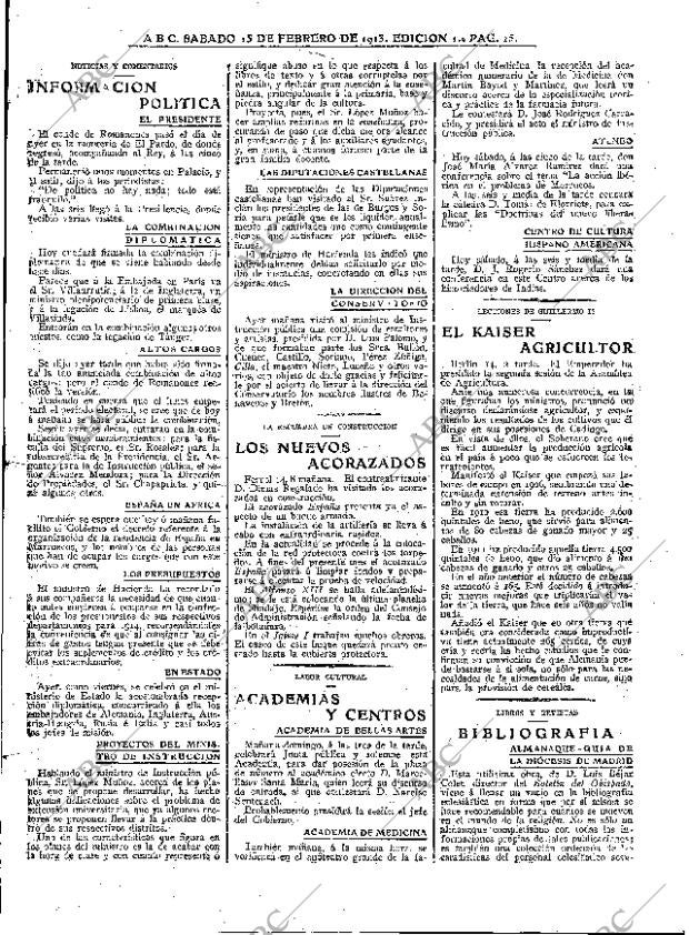 ABC MADRID 15-02-1913 página 15