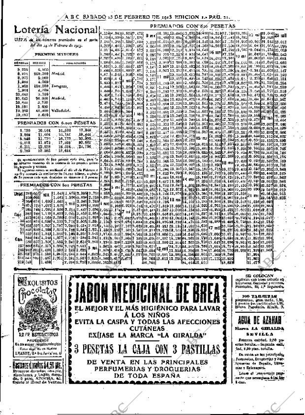 ABC MADRID 15-02-1913 página 21