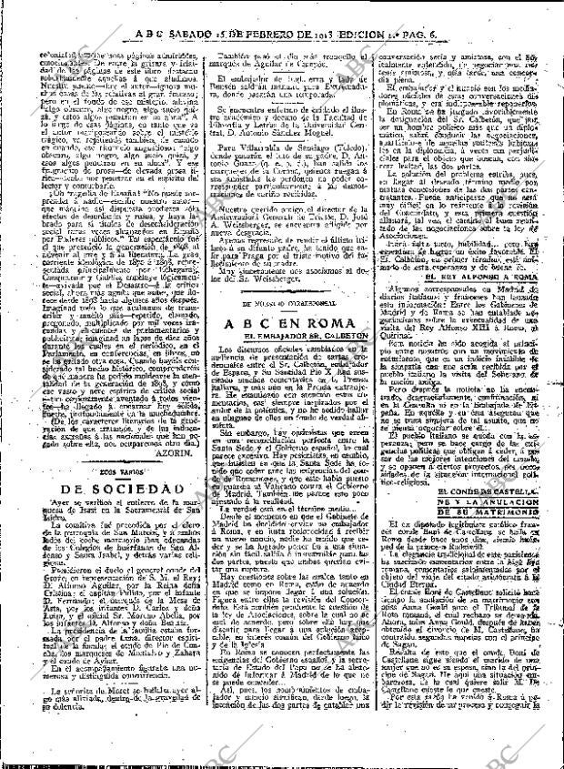 ABC MADRID 15-02-1913 página 6