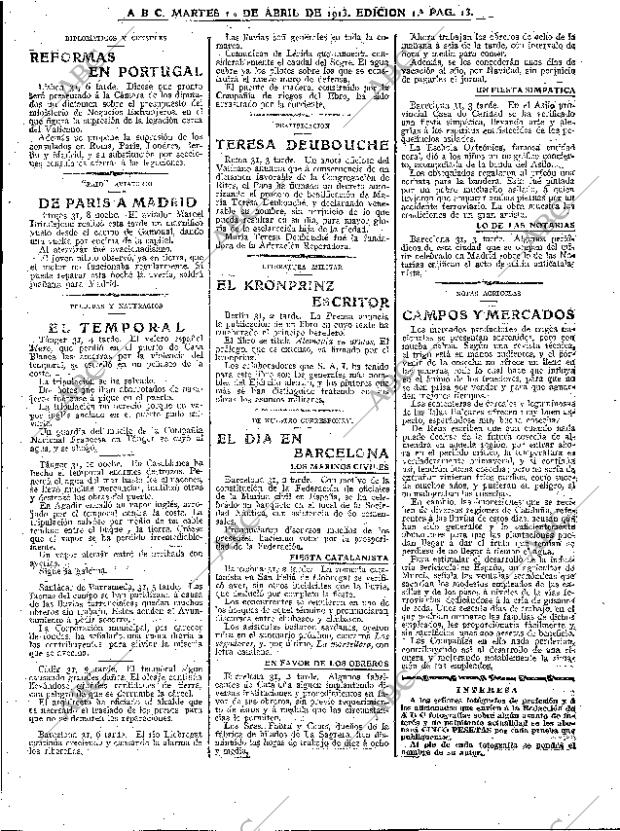 ABC MADRID 01-04-1913 página 13