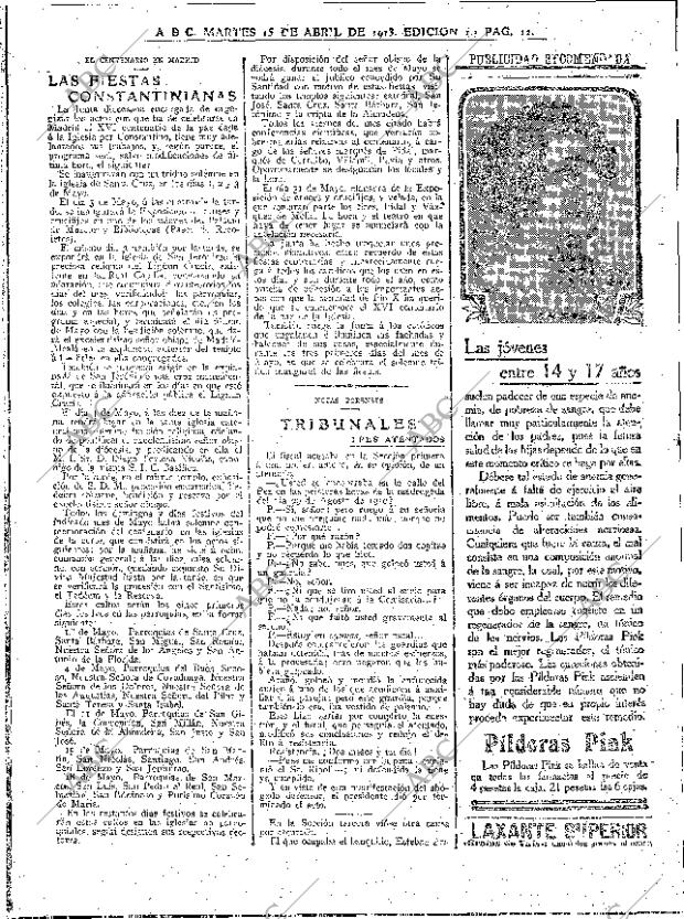 ABC MADRID 15-04-1913 página 12