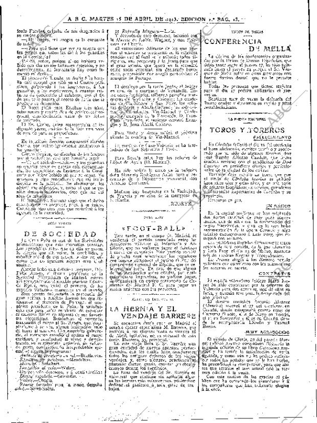 ABC MADRID 15-04-1913 página 13