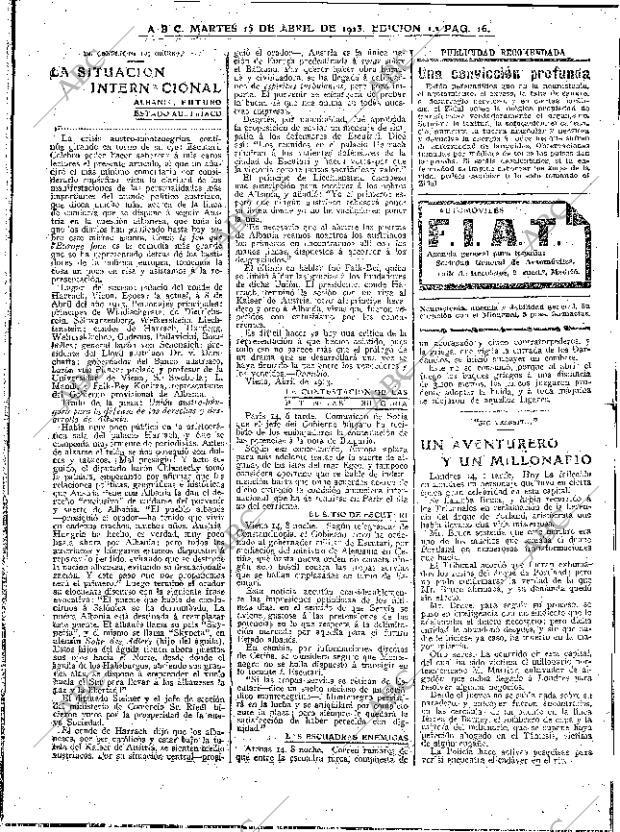 ABC MADRID 15-04-1913 página 16