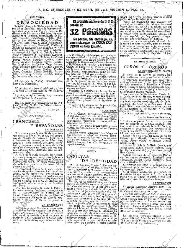 ABC MADRID 16-04-1913 página 10