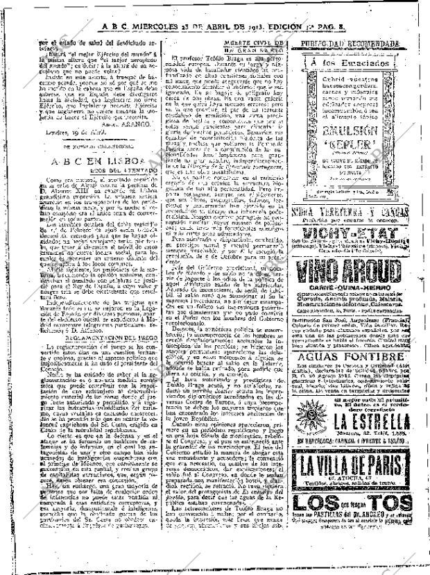 ABC MADRID 23-04-1913 página 8