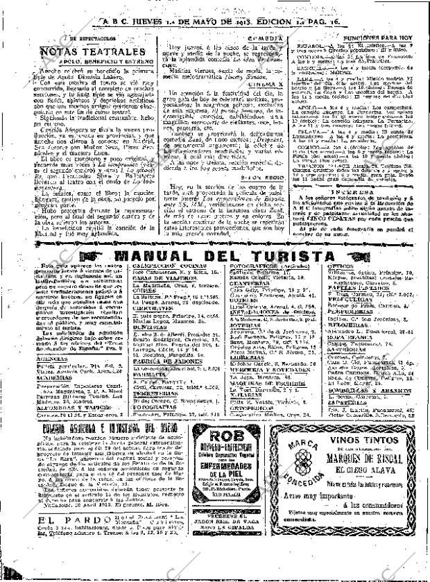 ABC MADRID 01-05-1913 página 16