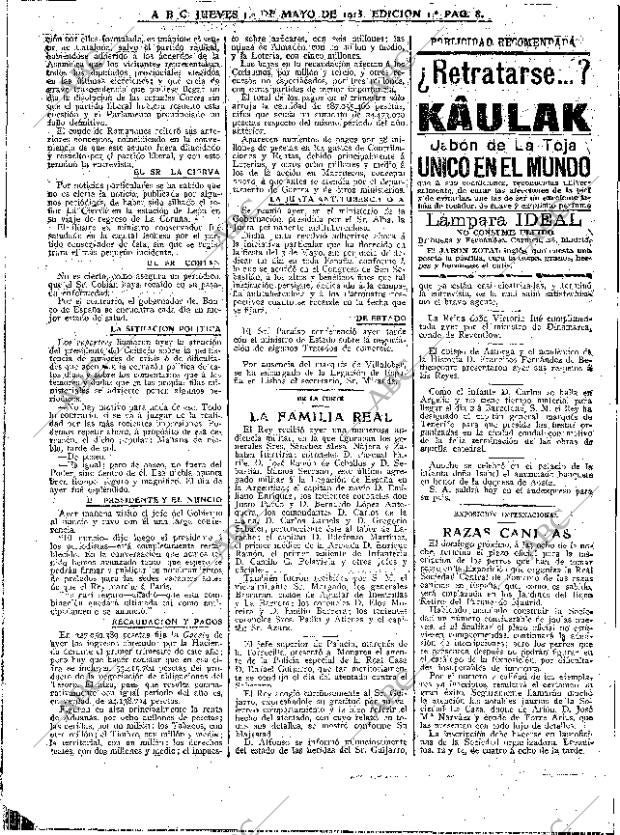 ABC MADRID 01-05-1913 página 8