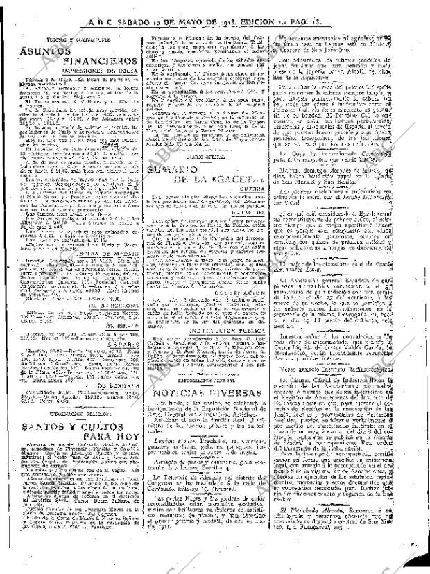 ABC MADRID 10-05-1913 página 13