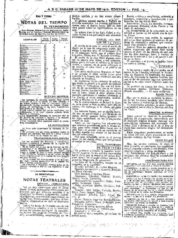ABC MADRID 10-05-1913 página 14