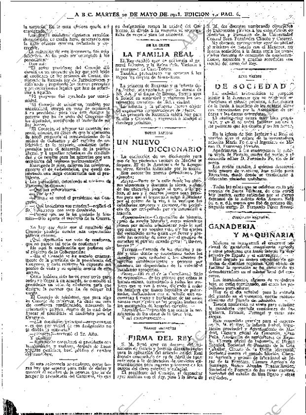 ABC MADRID 20-05-1913 página 6